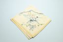 Image of Embroidered napkin with two Inuit figures waving to the BOWDOIN